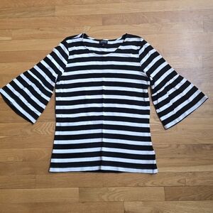 Jones New York Striped Bell Sleeve Top NWOT Small